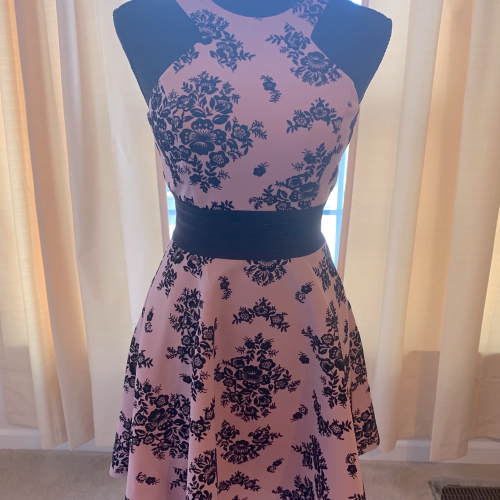 Macy’s City Studio Juniors’ Flocked-Velvet Dress